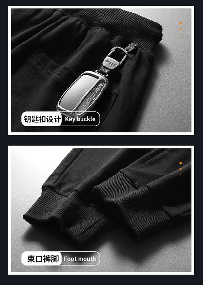 Spring Pants Men Fitness Sportswear Tracksuit Elastic Waist Sweatpants Cotton Trousers Loose Gyms Jogger Track Pants Mens M- 8XL