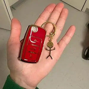 Dreamtimes Funny Doodle Key Chain Graffiti Stainless Steel Middle Finger Stickman Men Pendant Key Rings Jewelry Couples Hip-hop